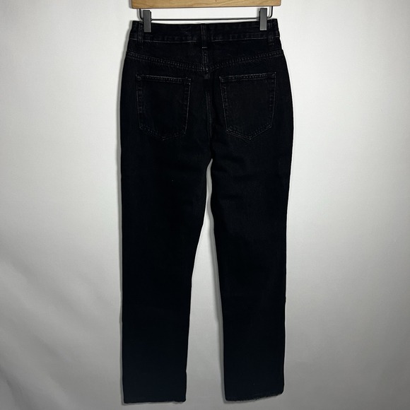 New Vipones Pants Women Size 2 Black Distressed Relaxed Straight Boyfriend Jeans - Picture 7 of 8
